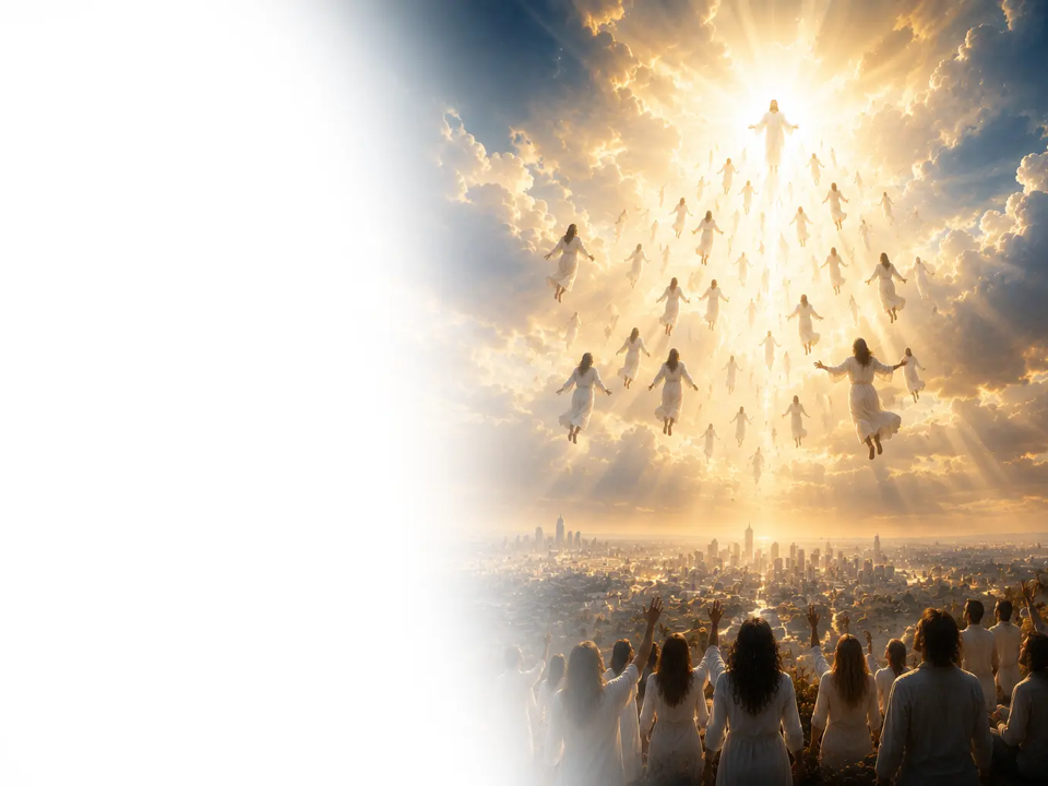 Image principale de la page d'accueil présentant l'espérance du retour de Jésus-Christ et l'enlèvement de l'Église.