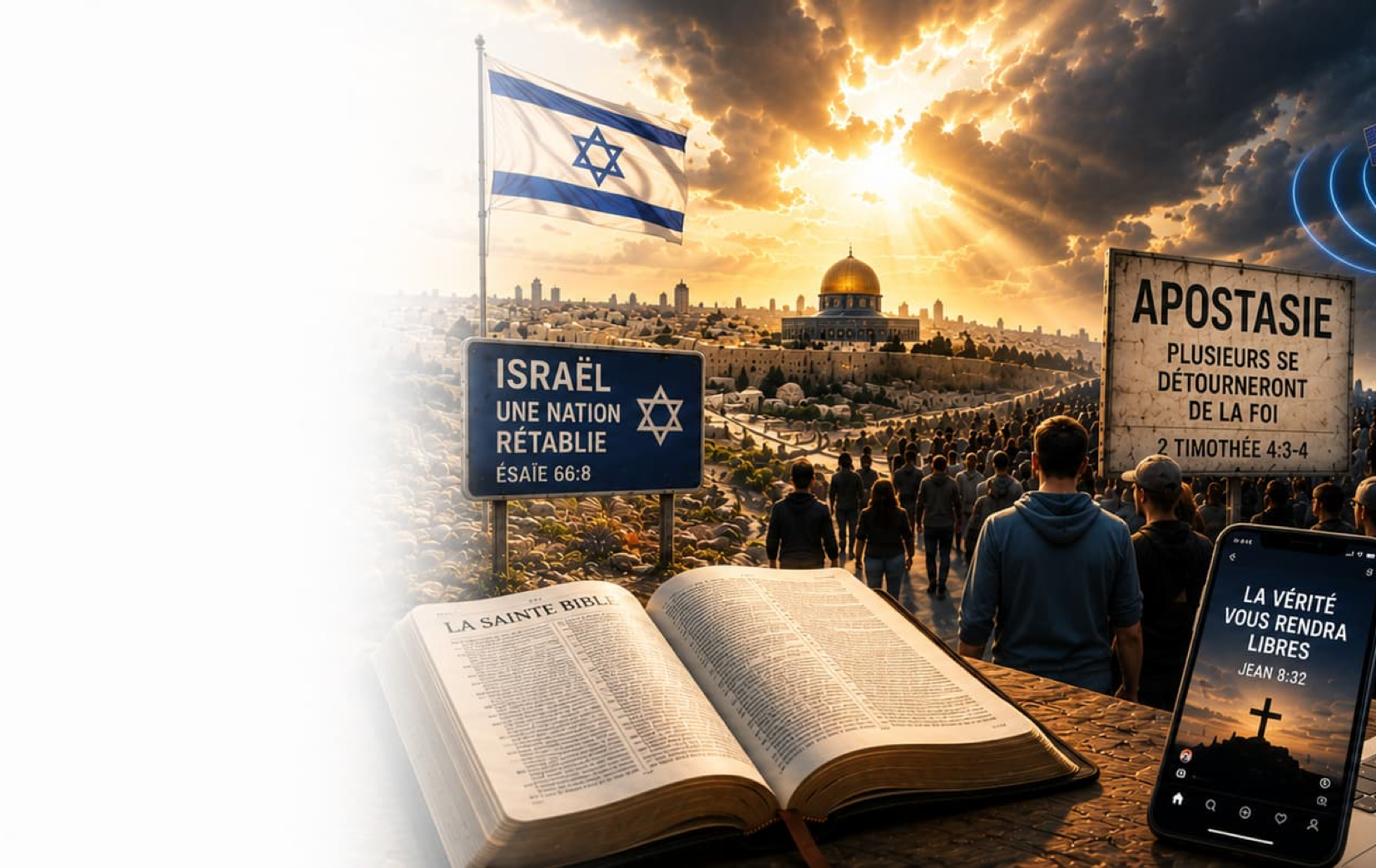 Image de couverture présentant les signes prophétiques annoncés dans la Bible indiquant que l'enlèvement de l'Église et le retour de Jésus-Christ pourraient être proches.