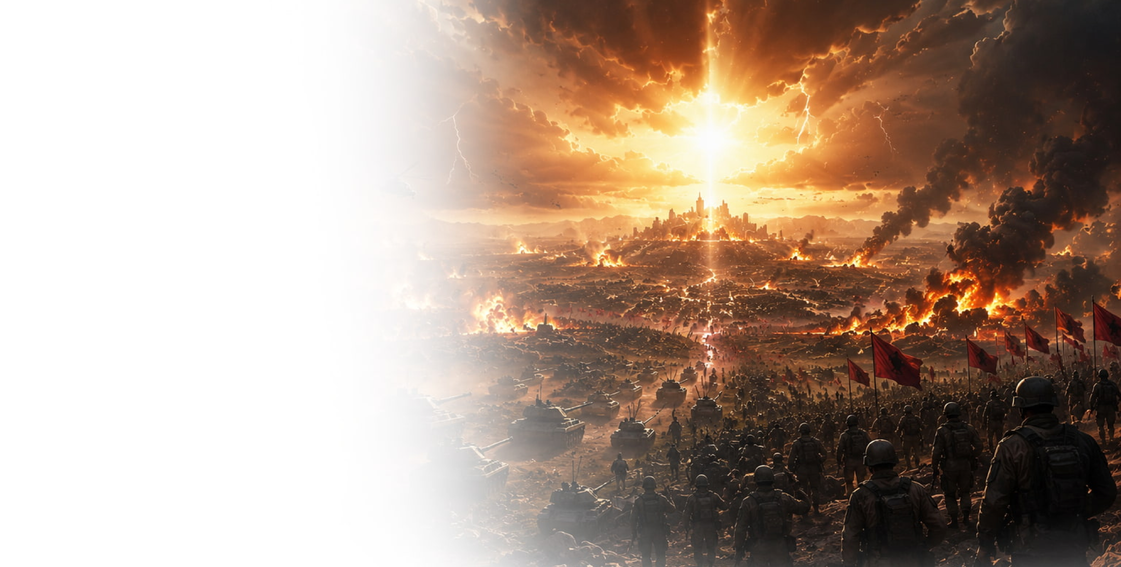 Image de couverture expliquant la bataille d’Harmaguédon annoncée dans l’Apocalypse, l’affrontement final des nations avant le retour glorieux de Jésus-Christ et l’établissement de son royaume.