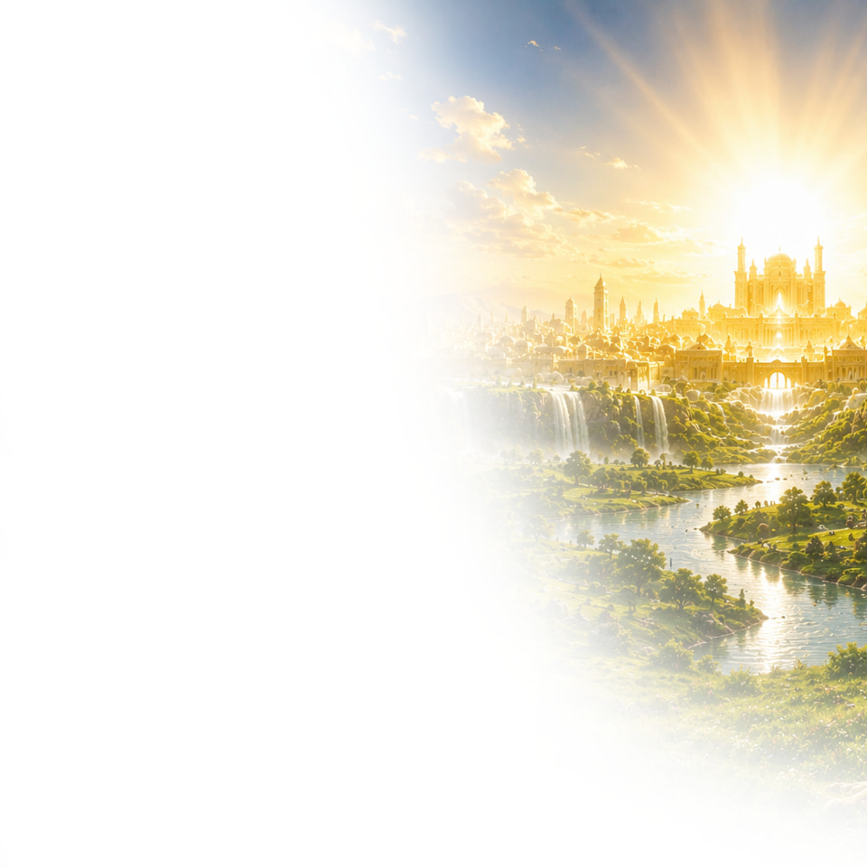 Header image explaining the thousand-year reign of Jesus Christ described in Revelation 20, a time of peace, justice, and restoration on earth.