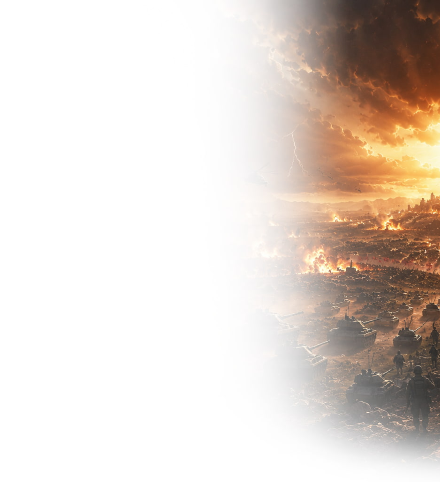 Header image explaining the Battle of Armageddon, the final conflict foretold in the Book of Revelation before the reign of Jesus Christ.