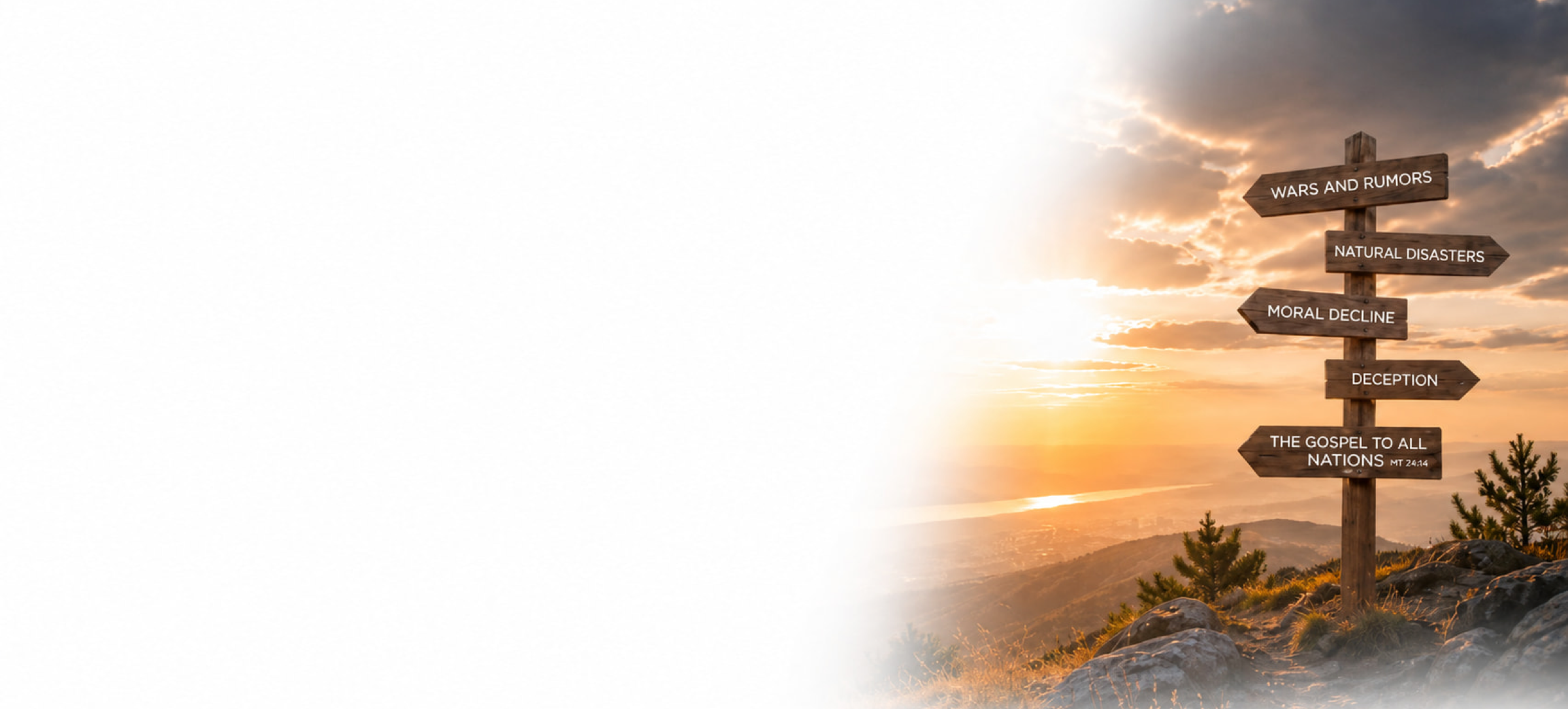 Header image presenting the prophetic signs foretold in the Bible before the return of Jesus Christ and the events of the end times.