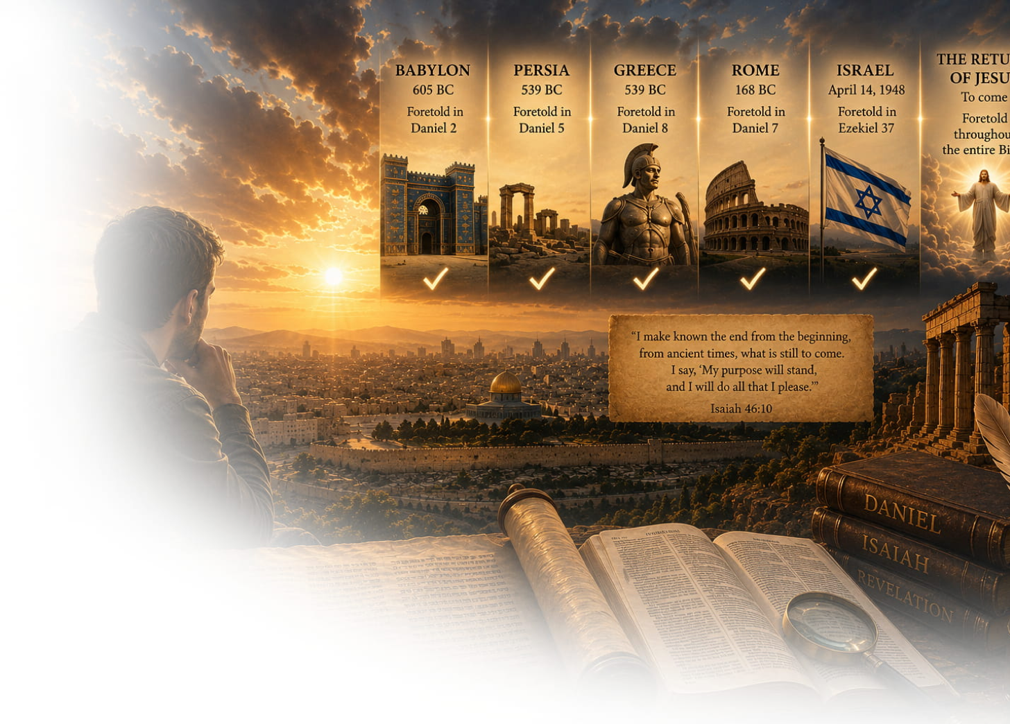 Header image examining the reliability of biblical prophecies, their historical fulfillment, and the reasons many believers consider the Bible trustworthy.