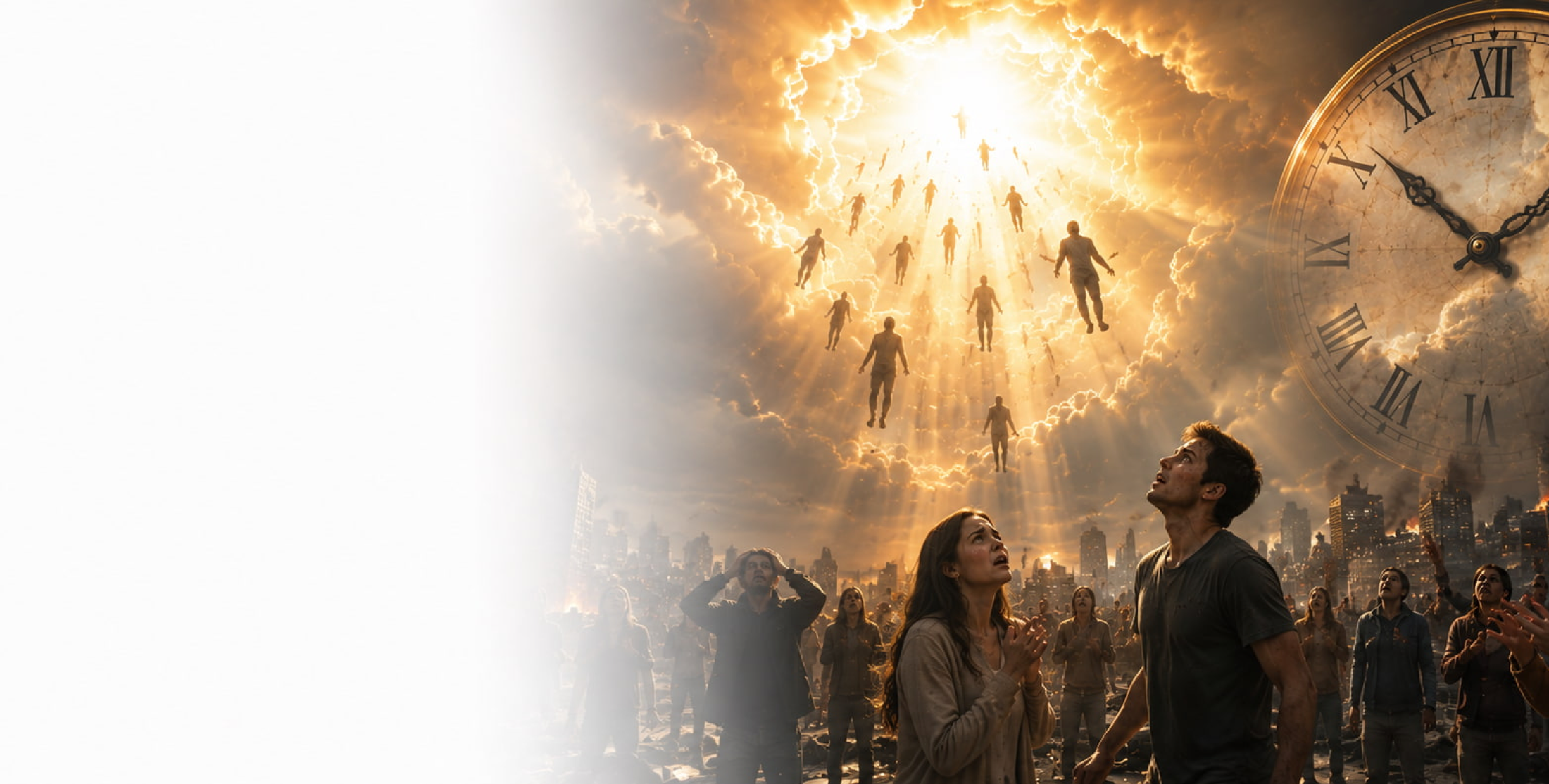 Image de couverture expliquant les conséquences de manquer l’enlèvement de l’Église, les événements qui suivront et ce que la Bible annonce pour ceux qui resteront sur terre.