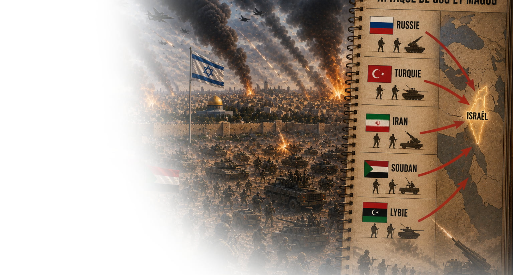Image de couverture explorant la prophétie de Gog et Magog dans Ézéchiel 38 et 39, son lien possible avec Israël et sa place dans les événements précédant la fin des temps.
