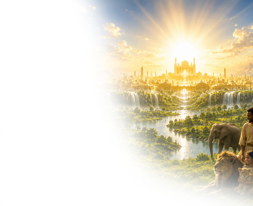 Image de couverture expliquant le règne millénaire de Jésus-Christ annoncé dans Apocalypse 20, période de paix, de justice et de restauration sur la terre.