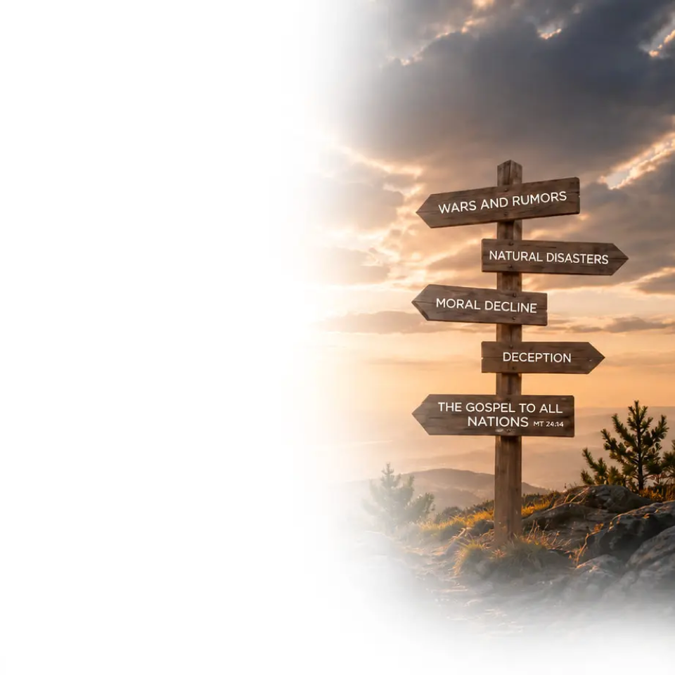 Header image presenting the prophetic signs described in the Bible before the return of Jesus Christ and the end times.